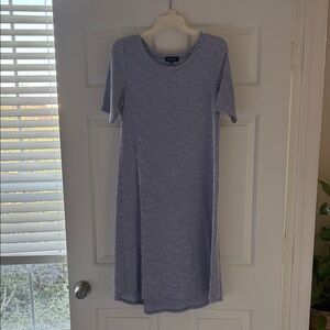 Blue Striped Midi Dress